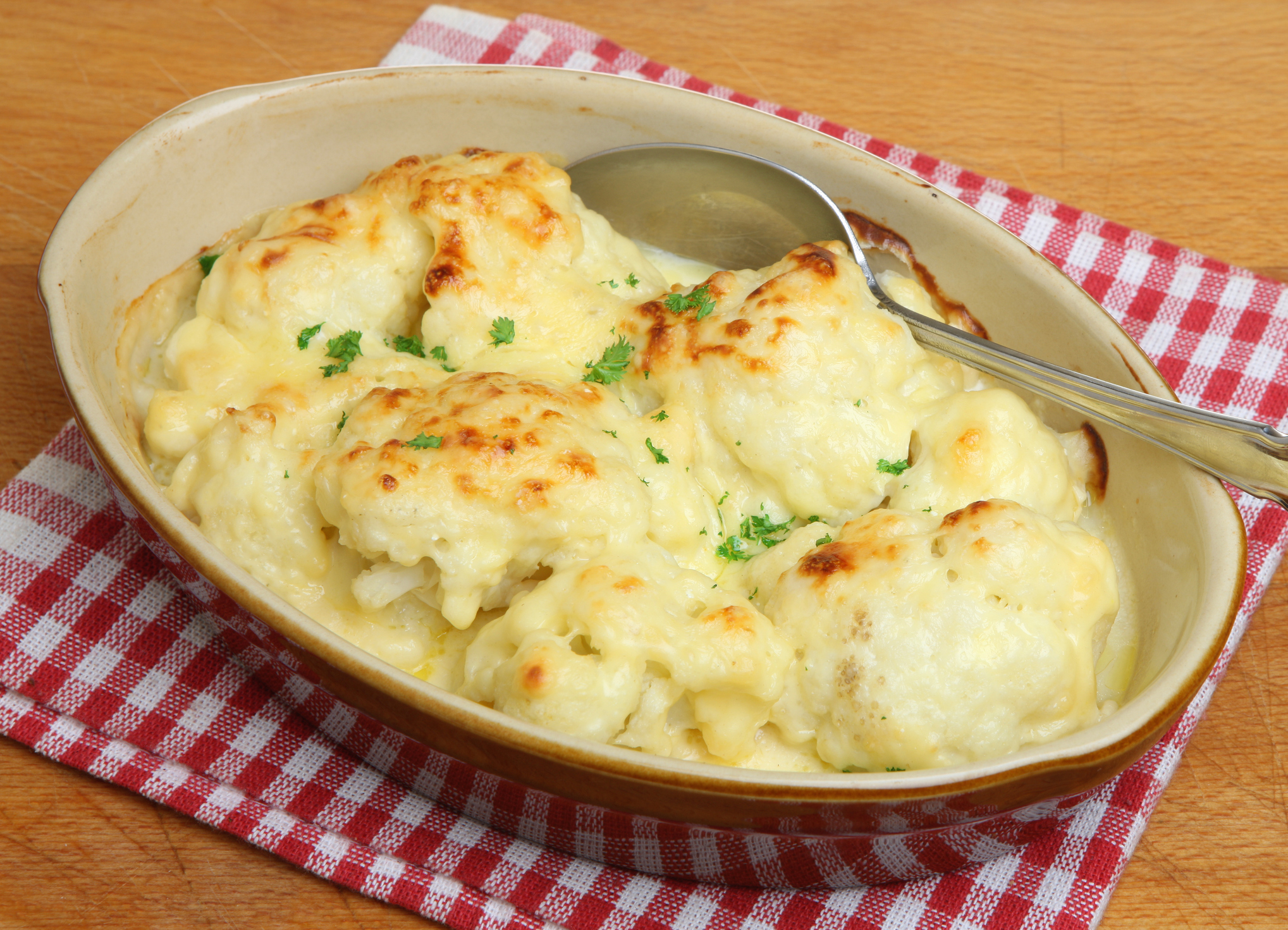 Receita de couve-flor gratinada.