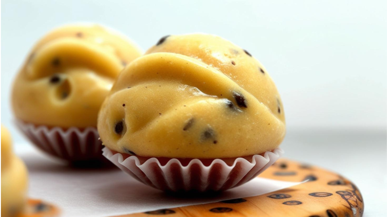 Imagem de brigadeiro de maracujá servido à mesa