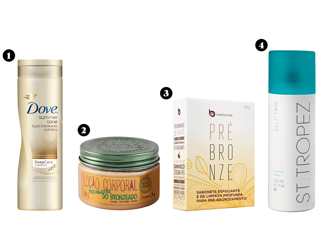 Produtos bronzeado dourado
