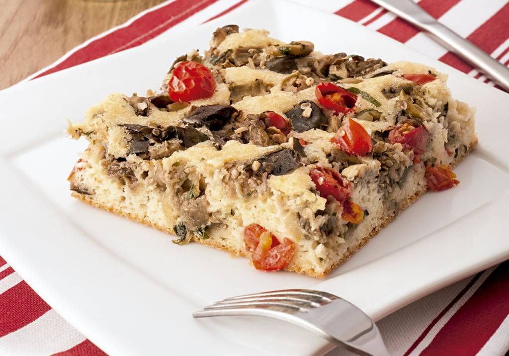 Torta de berinjela com quinoa