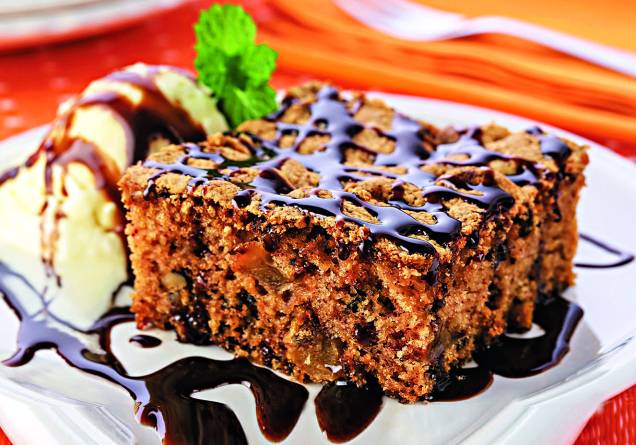 Bolo de maçã com sorvete Bolo de maçã com sorvete