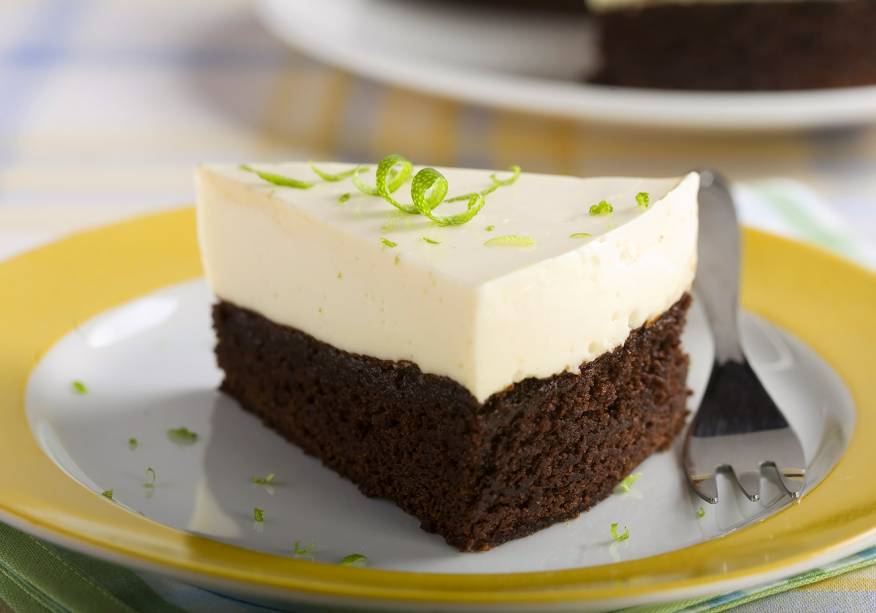 Cheesecake de limão e brownie