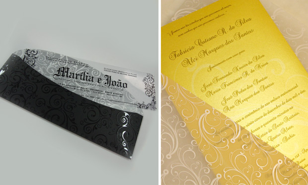 Convite de casamento com papel especial Convite de casamento com papel especial