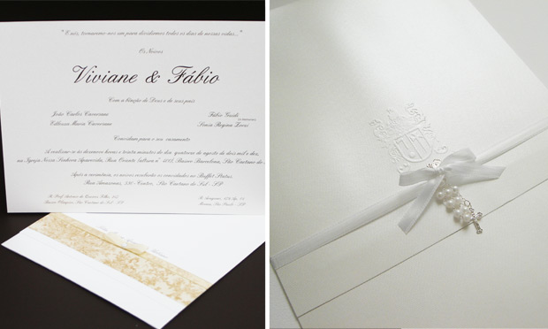 Convite de casamento discreto