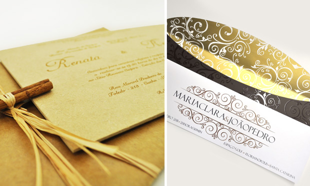 Convite de casamento com envelope especial Convite de casamento com envelope especial