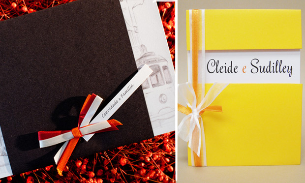 Convite de casamento colorido Convite de casamento colorido