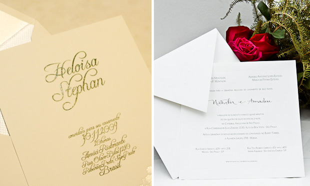 Convite de casamento com caligrafia especial Convite de casamento com caligrafia especial