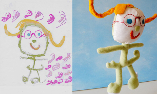 Desenhos de crianças viram bonecos Desenhos de crianças viram bonecos
