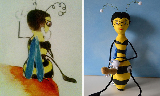 Desenhos de crianças viram bonecos Desenhos de crianças viram bonecos