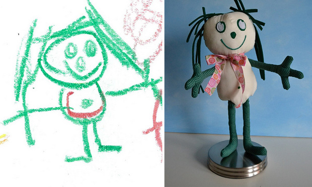 Desenhos de crianças viram bonecos Desenhos de crianças viram bonecos
