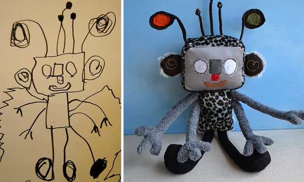 Desenhos de crianças viram bonecos Desenhos de crianças viram bonecos