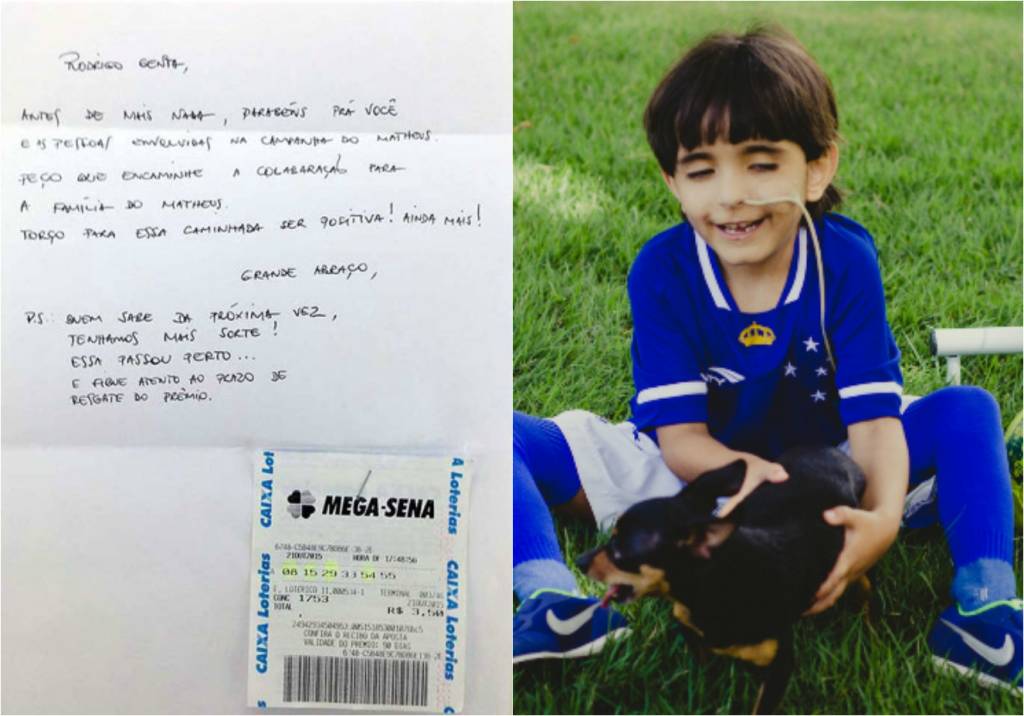 Ganhador da Mega-Sena doa bilhete premiado para menino que precisa de transplante