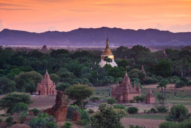 Os templos de Bagan, em Mianmar Os templos de Bagan, em Mianmar