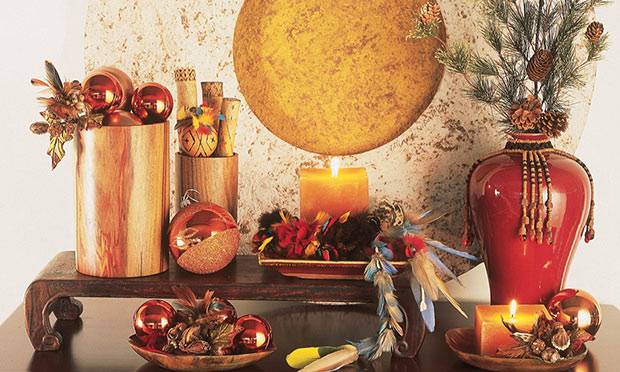 Aparador com decoração de Natal