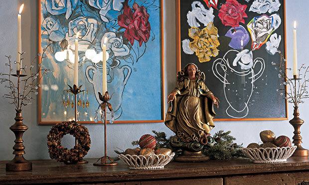 Aparador com decoração de Natal