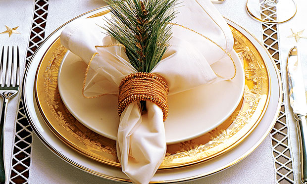 Mesa decorada para o Natal Mesa decorada para o Natal