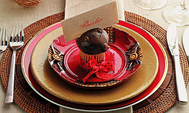 Mesa decorada para o Natal Mesa decorada para o Natal