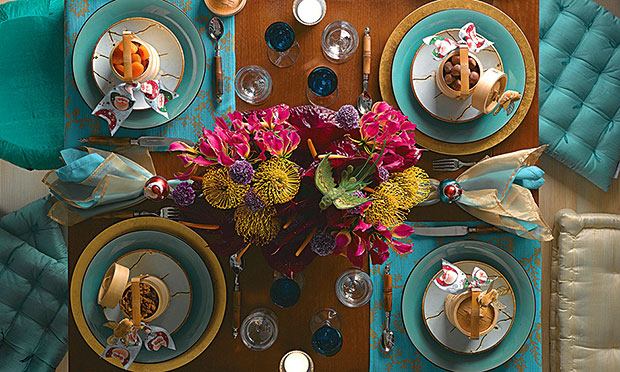 Mesa decorada para o Natal Mesa decorada para o Natal