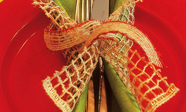 Mesa decorada para o Natal Mesa decorada para o Natal