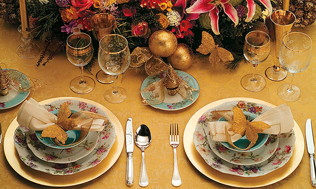 Mesa decorada para o Natal Mesa decorada para o Natal