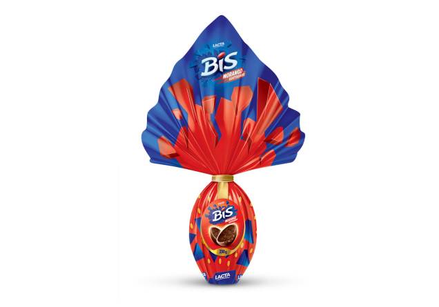 Ovo Bis® Morango (230g), Lacta, R$ 26,90* Ovo Bis® Morango (230g), Lacta, R$ 26,90*