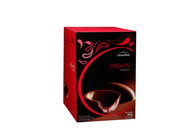 Ovo Dreams Morango (400g) de chocolate ao leite recheado com trufa de morango, Cacau Show, a partir de R$ 46,90* Ovo Dreams Morango (400g) de chocolate ao leite recheado com trufa de morango, Cacau Show, a partir de R$ 46,90*