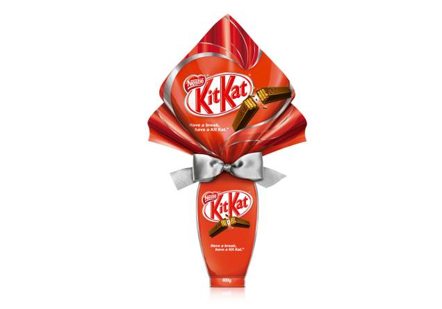 Ovo Kit Kat (400g) recheado com tabletes de Kit Kat®, Nestlé, R$ 54,99* Ovo Kit Kat (400g) recheado com tabletes de Kit Kat®, Nestlé, R$ 54,99*