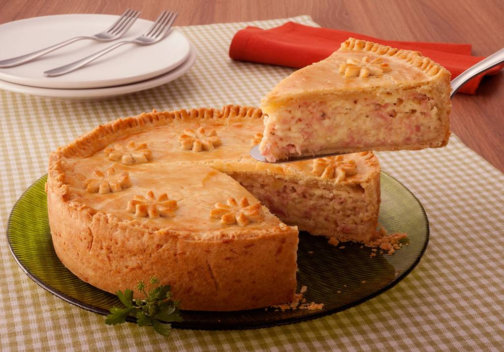 Pastelão de presunto e queijo