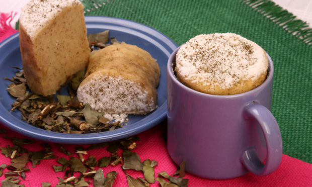 Bolo de chá verde na caneca Bolo de chá verde na caneca
