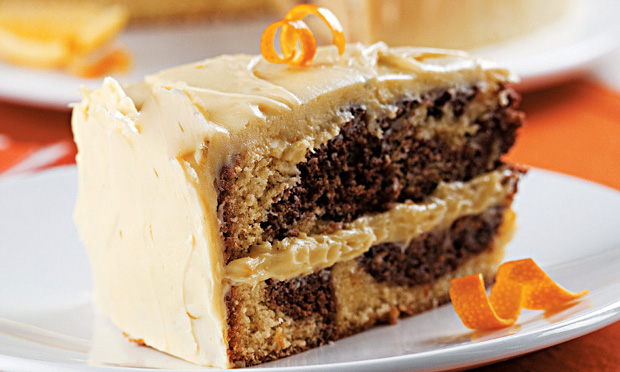 Bolo de laranja mesclado de chocolate Bolo de laranja mesclado de chocolate
