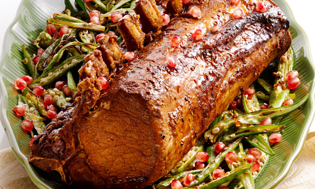 Carré de lombo com calda de romã Carré de lombo com calda de romã