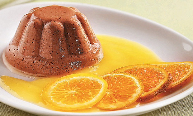 Creme de chocolate com molho de laranja