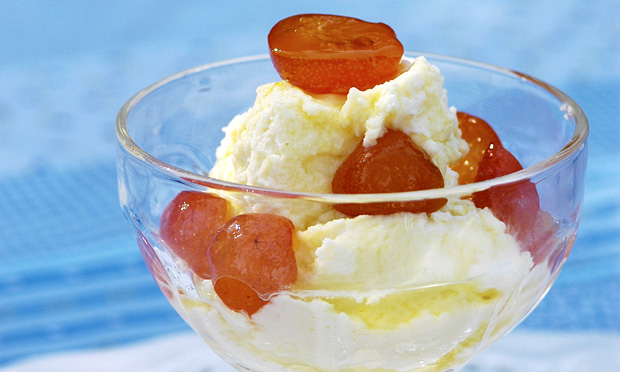 Creme mascarpone com laranja kinkan Creme mascarpone com laranja kinkan