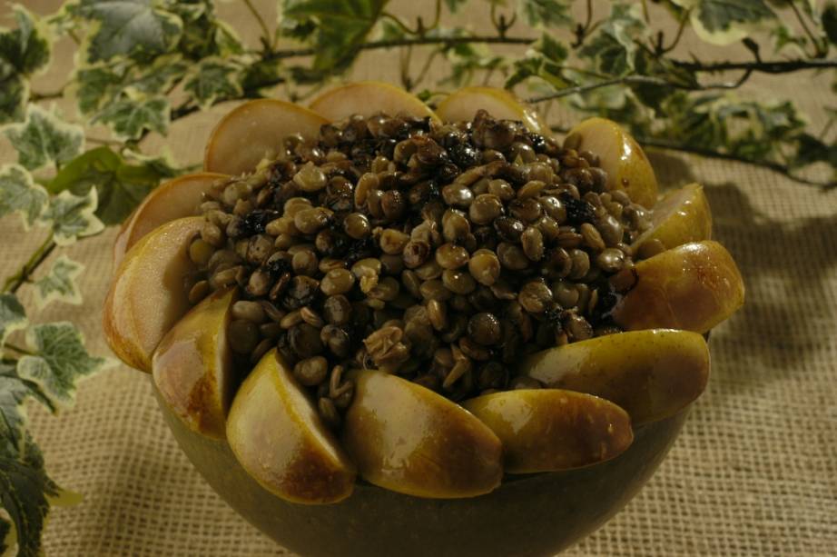 Salada de lentilha com pêra