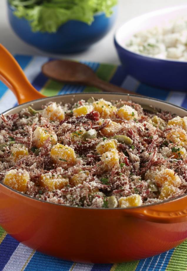 Farofa de carne seca com abóbora Farofa de carne seca com abóbora