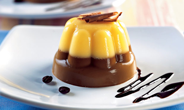 Gelatina de café e baunilha Gelatina de café e baunilha