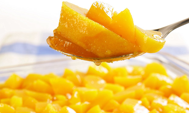 Gelatina cremosa de pêssego Gelatina cremosa de pêssego