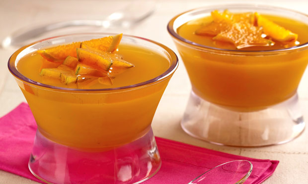 Gelatina de laranja e carambola Gelatina de laranja e carambola