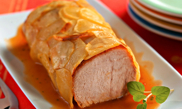 Lombo com crosta de batata Lombo com crosta de batata