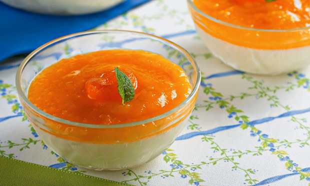 Musse de iogurte e damasco Musse de iogurte e damasco