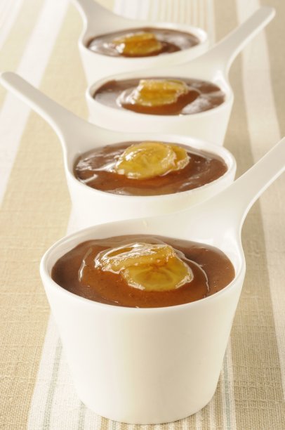 Musse de Nutella com calda de banana