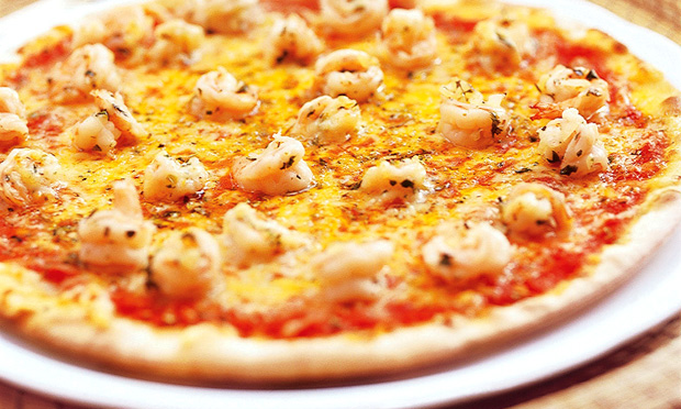 Pizza de camarão Pizza de camarão