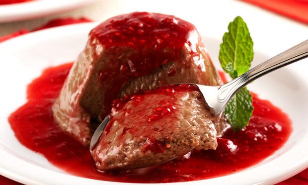 Pudim de chocolate com calda Pudim de chocolate com calda