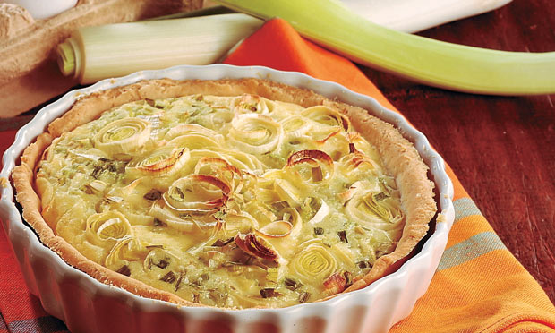 Quiche de alho poró Quiche de alho poró