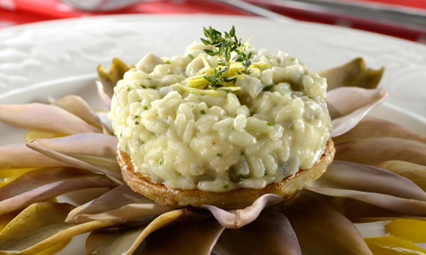 Risotto de Alcachofra com brie