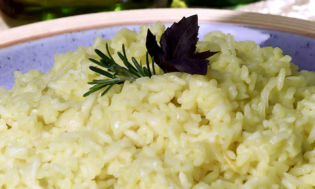 Risoto de leite e parmesão