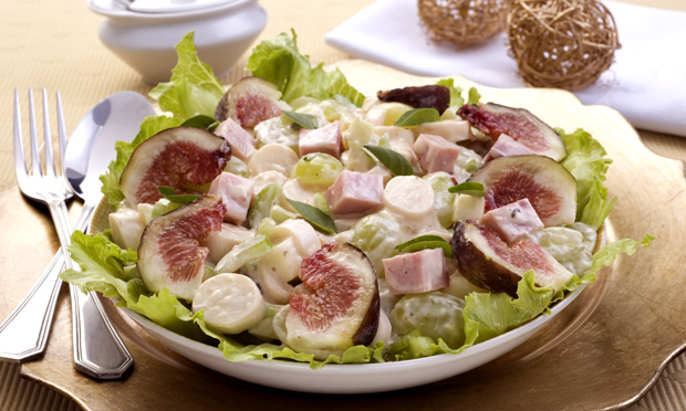 Salada de figo com presunto