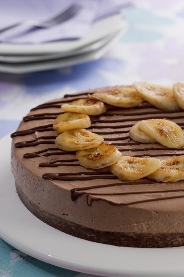 Torta gelada de banana, chocolate e coco (Cheesecake)