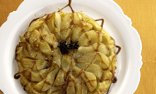 Torta invertida de pera Torta invertida de pera