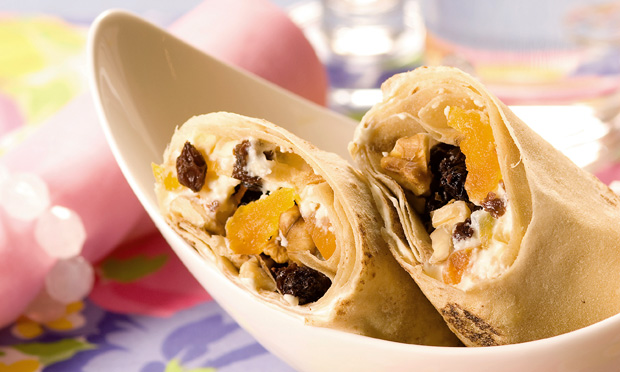 Wrap de ricota com damasco Wrap de ricota com damasco
